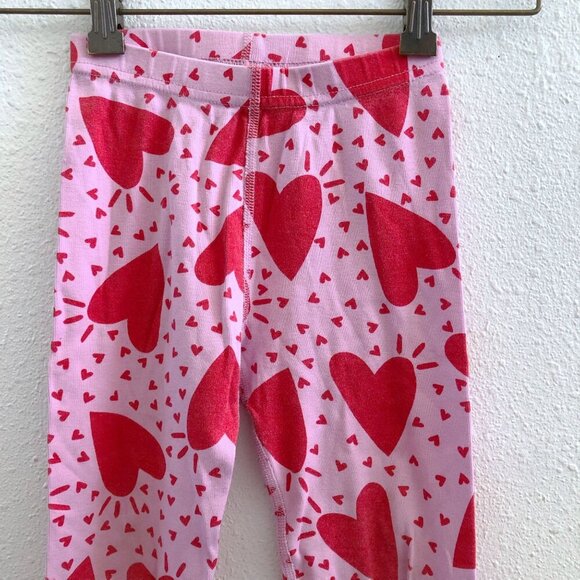 HANNA ANDERSSON Kids Long John Pajama Set In Organic Cotton Hearts Print Size 5 - Picture 13 of 16